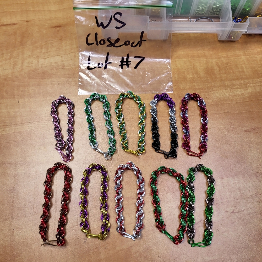 Wholesale closeout lot #7 handmade aluminum chainmail bracelets